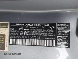 2012 Mercedes-Benz SLK 350 с VIN WDDPK5HA1CF007243, выставлен на аукционе IAAI как лот 41313121 с пробегом 137 538 миль миль и . История ставок и продаж доступна на DreamBid. Изображение 9.