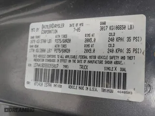 2005 Dodge Ram 1500 SLT with VIN 1D7HA18D55S355017, listed as a IAAI auction lot 41224611 with 126,997 mi miles. Bid and sale history available at carsss.com. Image 9.