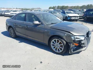 2014 Audi A4 Premium Plus with VIN WAUFFAFL1EN006896, listed as a IAAI auction lot 41525291 with 123,457 mi miles. Bid and sale history available at carsss.com. Image 1.