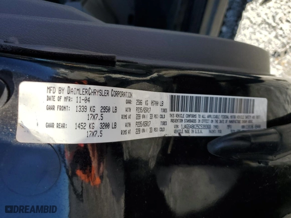 2005 Jeep Grand Cherokee Laredo with VIN 1J4GS48K25C539368, listed as a Copart auction lot 45207915 with 171,623 mi miles and Salvage Title. Bid and sale history available at carsss.com. Image 13.