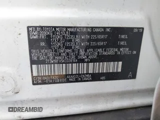2019 Toyota RAV4 XLE with VIN 2T3W1RFV5KC028164, listed as a IAAI auction lot 42002503 with 79,346 mi miles. Bid and sale history available at carsss.com. Image 9.