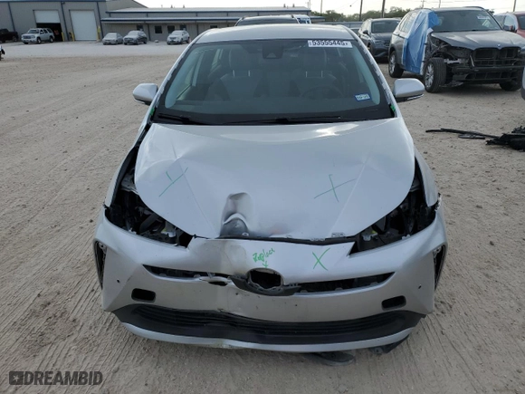 2022 Toyota Prius L Eco with VIN JTDKAMFU9N3167048, listed as a Copart auction lot 53555445 with 54,563 mi miles and Salvage Title. Bid and sale history available at carsss.com. Image 5.