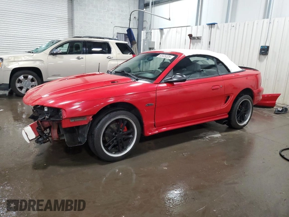 1996 Ford Mustang GT with VIN 1FALP45X8TF172161, listed as a Copart auction lot 60905325 with 91,517 mi miles and Salvage title. Bid and sale history available at DreamBid. Image 1.