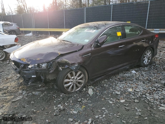 2014 Kia Optima EX with VIN 5XXGN4A70EG332268, listed as a Copart auction lot 86608734 with 153,488 mi miles and Salvage Title. Bid and sale history available at carsss.com. Image 1.