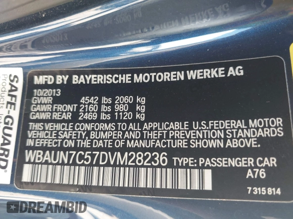 2013 BMW 1 Series 135i with VIN WBAUN7C57DVM28236, listed as a IAAI auction lot 41900116 with 38,876 mi miles and . Bid and sale history available at carsss.com. Image 9.