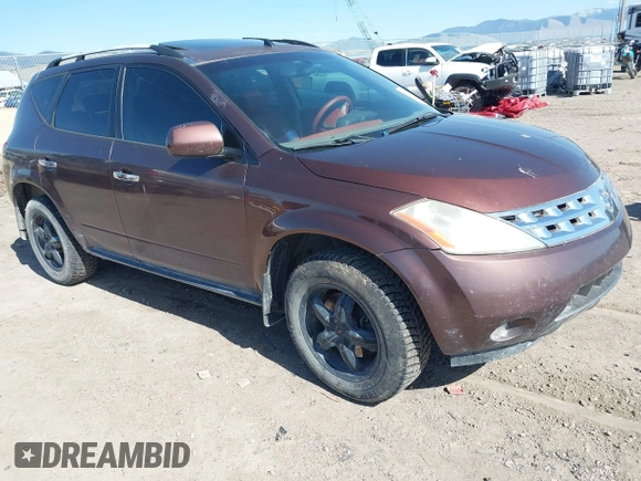 2003 Nissan Murano SL with VIN JN8AZ08W03W218075, listed as a IAAI auction lot 42158632 with 127,762 mi miles and . Bid and sale history available at DreamBid. Image 1.