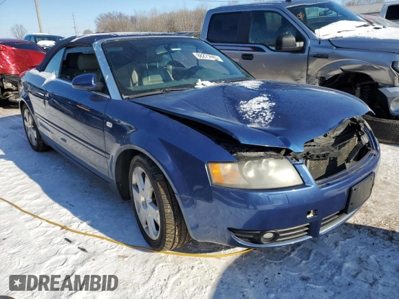 2005 Audi A4 1.8T with VIN WAUAC48H85K006960, listed as a Copart auction lot 88277985 with 194,285 mi miles and Salvage Title. Bid and sale history available at carsss.com. Image 4.