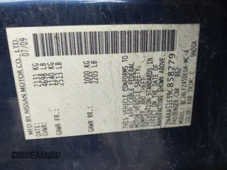 2009 Nissan Maxima SV z VIN 1N4AA51E39C858279, wystawiony jako IAAI lot #41998838 z przebiegiem 185 315 mil mil oraz . Historia ofert i sprzedaży dostępna na DreamBid. Obrazek 8.