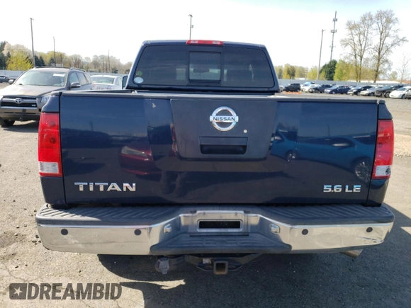 2006 Nissan Titan SE z VIN 1N6BA06B86N511768, wystawiony jako Copart lot #52146585 z przebiegiem 174 058 mil mil oraz Szkoda całkowita • Salvage title. Historia ofert i sprzedaży dostępna na DreamBid. Obrazek 6.