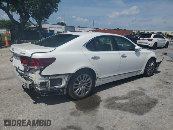 2013 Lexus LS 460 with VIN JTHBL5EF7D5113980, listed as a Copart auction lot 58400355 with 74,268 mi miles and Salvage title. Bid and sale history available at DreamBid. Image 3.