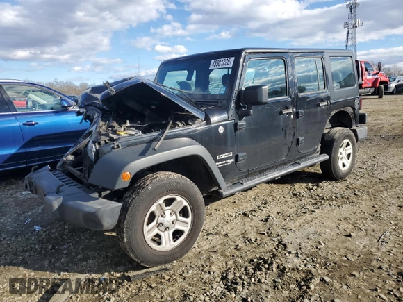 2018 Jeep Wrangler JK Unlimited Sport S with VIN 1C4BJWDGXJL828251, listed as a Copart auction lot 43981225 with 0 mi miles and Salvage Title. Bid and sale history available at carsss.com. Image 1.