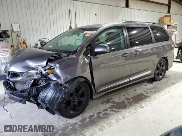 2011 Toyota Sienna SE with VIN 5TDXK3DCXBS159705, listed as a Copart auction lot 52173115 with 134,100 mi miles and Salvage Title. Bid and sale history available at carsss.com. Image 1.