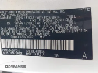 2013 Toyota Sienna LE AAS with VIN 5TDKK3DC2DS302465, listed as a IAAI auction lot 42241744 with 149,937 mi miles and . Bid and sale history available at DreamBid. Image 9.