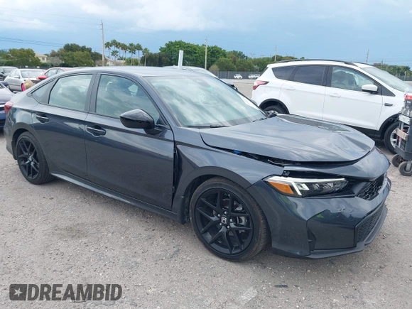 2025 Honda Civic Sport with VIN 2HGFE2F56SH546313, listed as a IAAI auction lot 41889296 with 4,768 mi miles and . Bid and sale history available at DreamBid. Image 1.