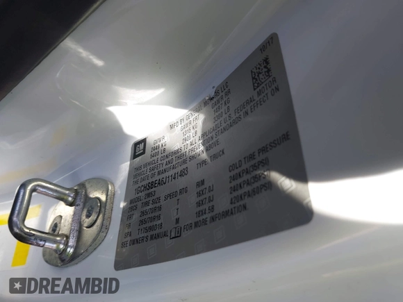 2018 Chevrolet Colorado 2WD Work Truck with VIN 1GCHSBEA6J1141483, listed as a IAAI auction lot 41349613 with 111,864 mi miles and . Bid and sale history available at DreamBid. Image 9.