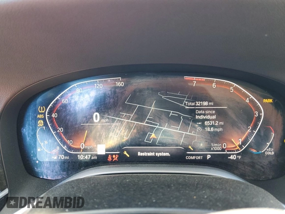 2022 BMW 7 Series 740i xDrive with VIN WBA7T4C05NCH98218, listed as a Copart auction lot 49058504 with 32,198 mi miles and . Bid and sale history available at DreamBid. Image 9.