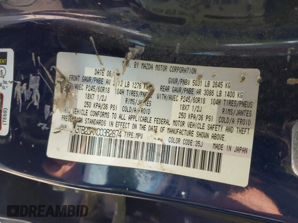 2012 Mazda CX-9 Sport с VIN JM3TB2BAXC0362874, выставлен на аукционе IAAI как лот 42673906 с пробегом 222 635 миль миль и . История ставок и продаж доступна на DreamBid. Изображение 9.