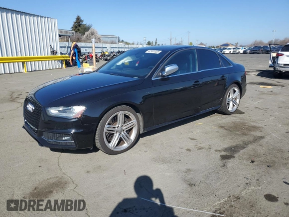 2015 Audi S4 Premium Plus with VIN WAUBGAFL8FA004955, listed as a Copart auction lot 42981035 with 101,035 mi miles and Salvage Title. Bid and sale history available at carsss.com. Image 1.