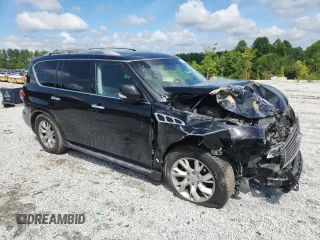 2014 Infiniti QX80 with VIN JN8AZ2NF0E9554617, listed as a Copart auction lot 61497525 with 209,942 mi miles and Salvage title. Bid and sale history available at DreamBid. Image 4.