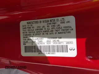2018 Infiniti Q60 Red Sport 400 with VIN JN1FV7EL9JM630801, listed as a IAAI auction lot 42213699 with 76,759 mi miles and . Bid and sale history available at DreamBid. Image 9.