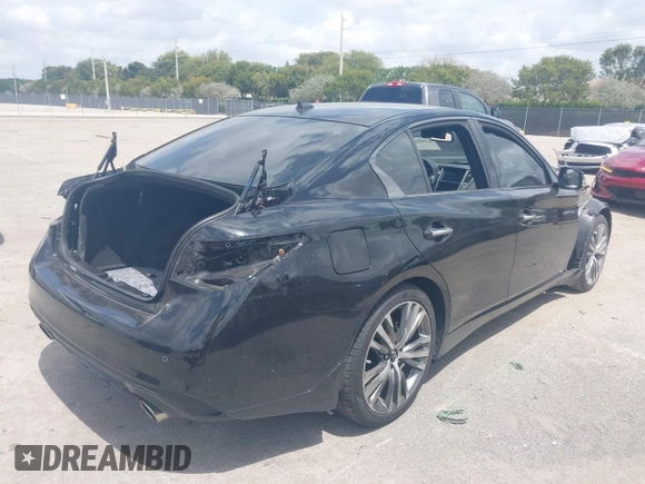 2024 Infiniti Q50 Sensory with VIN JN1EV7CP2RM601184, listed as a IAAI auction lot 41905917 with 3,448 mi miles and . Bid and sale history available at DreamBid. Image 4.