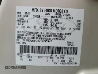 2007 Lincoln MKX z VIN 2LMDU68C07BJ35947, wystawiony jako Copart lot #51804485 z przebiegiem 182 536 mil mil oraz Szkoda całkowita • Salvage title. Historia ofert i sprzedaży dostępna na DreamBid. Obrazek 15.