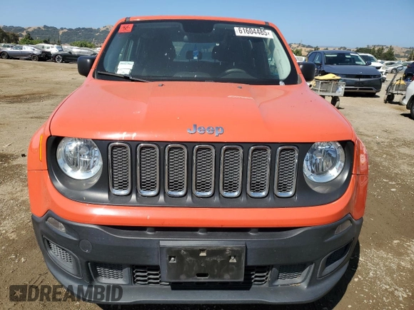 2017 Jeep Renegade Sport with VIN ZACCJAAB0HPE79168, listed as a Copart auction lot 61604485 with 63,296 mi miles and Salvage title. Bid and sale history available at DreamBid. Image 5.
