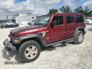 2021 Jeep Wrangler Unlimited Sport Altitude with VIN 1C4HJXDN7MW596063, listed as a Copart auction lot 41558115 with 65,157 mi miles and Non repairable. Bid and sale history available at DreamBid. Image 1.