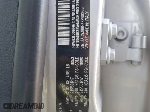 2019 Jeep Renegade Latitude z VIN ZACNJBBBXKPK03355, wystawiony jako Copart lot #49883895 z przebiegiem 40 023 mil mil oraz Szkoda całkowita • Salvage title. Historia ofert i sprzedaży dostępna na DreamBid. Obrazek 15.