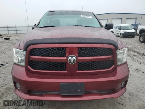 2017 Ram 1500 Express with VIN 1C6RR7FT8HS708933, listed as a Copart auction lot 43755095 with 109,702 mi miles and Salvage Title. Bid and sale history available at carsss.com. Image 5.