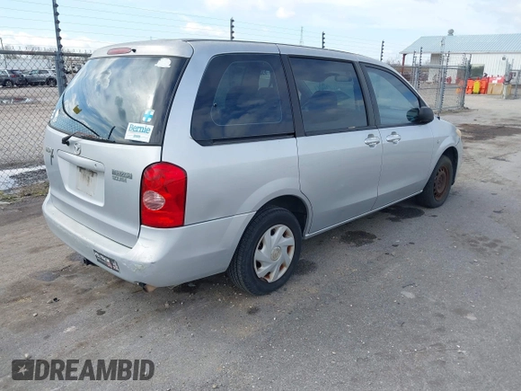 2005 Mazda MPV LX with VIN JM3LW28AX50555220, listed as a IAAI auction lot 41691014 with 135,132 mi miles. Bid and sale history available at carsss.com. Image 4.