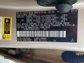 2010 Toyota Highlander with VIN 5TDBK3EH9AS035203, listed as a Copart auction lot 66279175 with 228,349 mi miles and Clean title. Bid and sale history available at DreamBid. Image 13.
