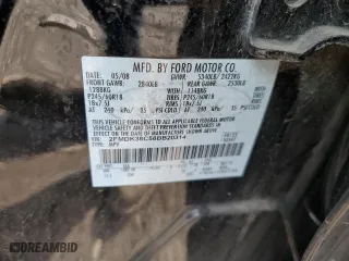 2008 Ford Edge SEL with VIN 2FMDK38C58BB20314, listed as a Copart auction lot 49814225 with 0 mi miles and Salvage Title. Bid and sale history available at carsss.com. Image 12.