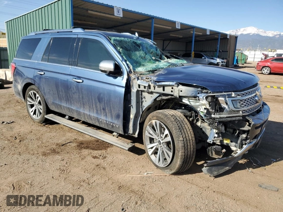 2020 Ford Expedition Platinum with VIN 1FMJU1MT2LEA15718, listed as a Copart auction lot 52897235 with Not provided miles and Salvage title. Bid and sale history available at DreamBid. Image 4.