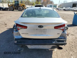 2013 Kia Optima LX with VIN KNAGM4A7XD5390018, listed as a Copart auction lot 53112915 with 0 mi miles and Salvage Title. Bid and sale history available at carsss.com. Image 6.