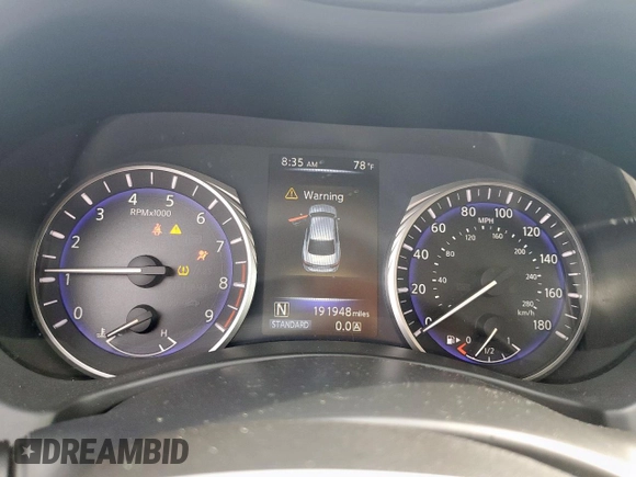 2014 Infiniti Q50 Premium with VIN JN1BV7AP6EM676258, listed as a Copart auction lot 63979615 with 191,948 mi miles and Salvage title. Bid and sale history available at DreamBid. Image 9.