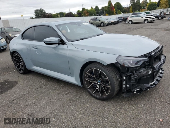 2024 BMW M2 with VIN 3MF13DM00R8D93317, listed as a Copart auction lot 74612214 with 2,467 mi miles and Salvage Title. Bid and sale history available at carsss.com. Image 4.