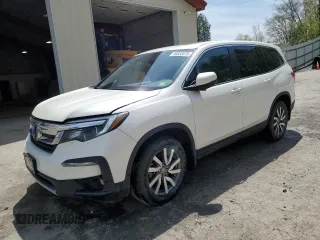 2019 Honda Pilot EX-L z VIN 5FNYF6H59KB044782, wystawiony jako Copart lot #56832875 z przebiegiem 119 168 mil mil oraz Szkoda całkowita • Salvage title. Historia ofert i sprzedaży dostępna na DreamBid. Obrazek 1.