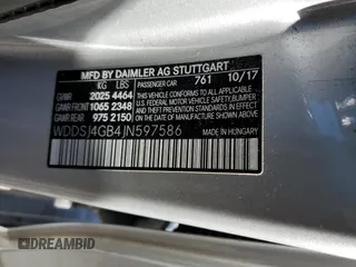2018 Mercedes-Benz CLA 250 with VIN WDDSJ4GB4JN597586, listed as a Copart auction lot 39567173 with 58,189 mi miles and . Bid and sale history available at DreamBid. Image 14.