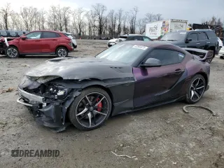 2022 Toyota GR Supra 3.0 with VIN WZ1DB0C01NW050113, listed as a Copart auction lot 43504875 with 48,177 mi miles and Salvage Title. Bid and sale history available at carsss.com. Image 1.