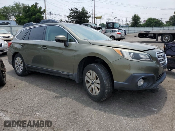 2015 Subaru Outback Premium with VIN 4S4BSAFC5F3306222, listed as a Copart auction lot 60861585 with 217,599 mi miles and Salvage title. Bid and sale history available at DreamBid. Image 4.