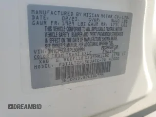 2023 Nissan Kicks SR with VIN 3N1CP5DV8PL506994, listed as a Copart auction lot 54228385 with 27,227 mi miles and Salvage Title. Bid and sale history available at DreamBid. Image 12.