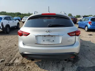 2014 Infiniti QX70 with VIN JN8CS1MW8EM411680, listed as a Copart auction lot 60350065 with 124,245 mi miles and Salvage title. Bid and sale history available at DreamBid. Image 6.