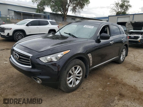 2013 Infiniti FX with VIN JN8CS1MU8DM141623, listed as a Copart auction lot 62533145 with 160,602 mi miles and Salvage title. Bid and sale history available at DreamBid. Image 1.