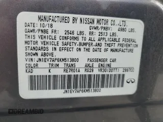 2019 Infiniti Q50 Luxe z VIN JN1EV7AP6KM513800, wystawiony jako Copart lot #51117555 z przebiegiem 92 337 mil mil oraz Szkody całkowita. Historia ofert i sprzedaży dostępna na DreamBid. Obrazek 13.