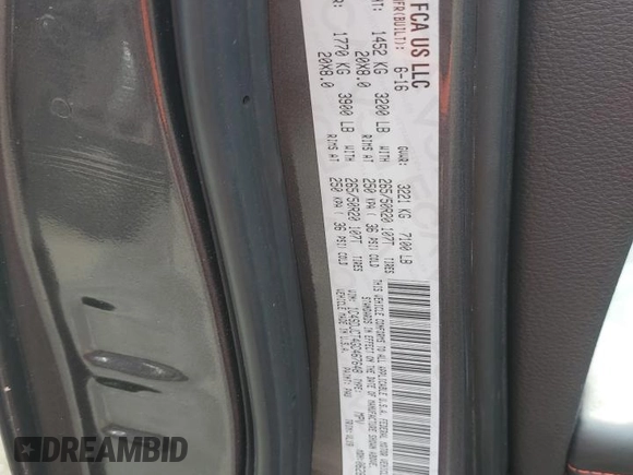 2016 Dodge Durango R/T with VIN 1C4SDJCT4GC467648, listed as a Copart auction lot 54738375 with 116,520 mi miles and Salvage Title. Bid and sale history available at DreamBid. Image 14.