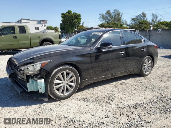 2021 Infiniti Q50 Pure with VIN JN1EV7AP1MM701174, listed as a Copart auction lot 49970925 with 68,668 mi miles and Non Repairable. Bid and sale history available at DreamBid. Image 1.