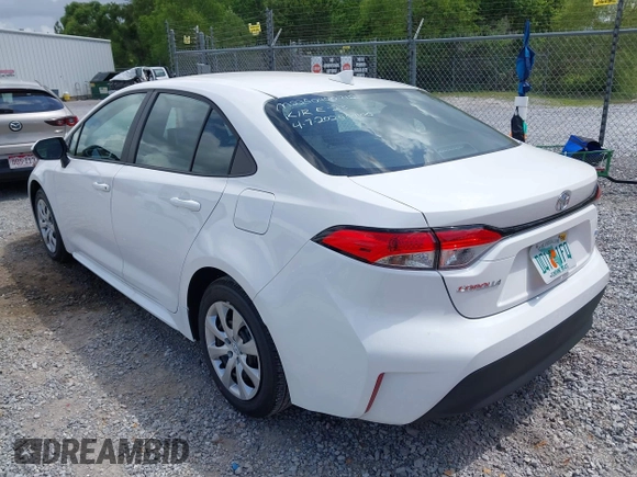 2025 Toyota Corolla LE with VIN 5YFB4MDE4SP280296, listed as a IAAI auction lot 42087813 with 9,384 mi miles. Bid and sale history available at carsss.com. Image 3.