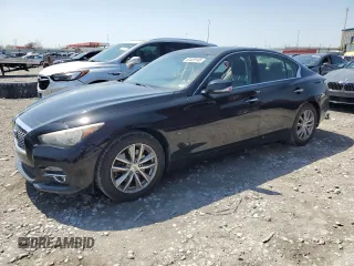 2014 Infiniti Q50 Sport with VIN JN1BV7AR1EM691624, listed as a Copart auction lot 52429145 with 153,699 mi miles and Salvage title. Bid and sale history available at DreamBid. Image 1.