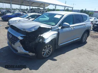 2020 Hyundai Santa Fe SE with VIN 5NMS23AD2LH220153, listed as a IAAI auction lot 42344499 with 28,346 mi miles and . Bid and sale history available at DreamBid. Image 2.